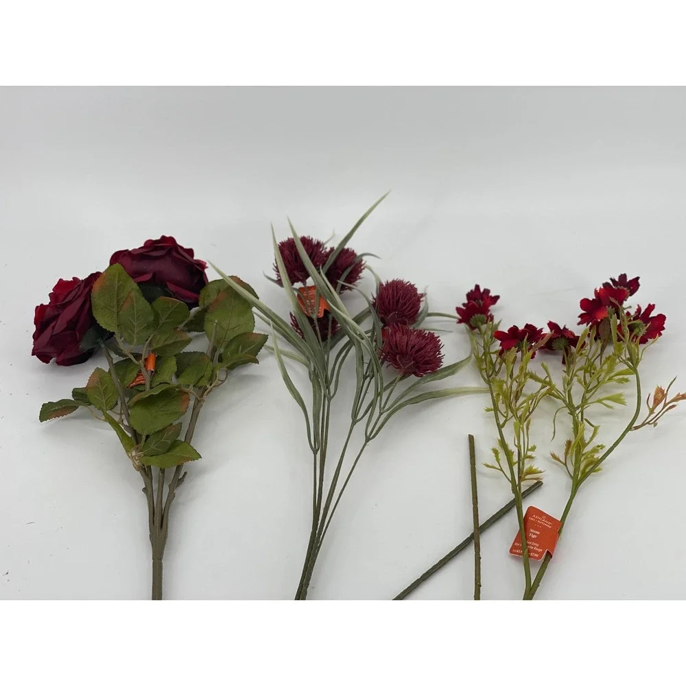 Lot of 22 Ashland Artificial Floral Bundle OS Burgundy Red Fall Decor Excellent